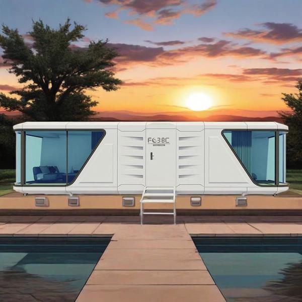 Prefabricated Outdoor Villa Mobile Module Capsule Residential Commercial Space Prefabricated Capsule With Kitchen And Door Lock