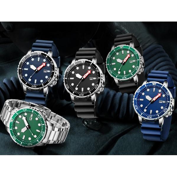 Fashion Casual Men Sports Quartz Watch Water Ghost Watches Green Color