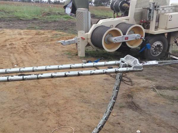 Stringing Equipment 30KN Hydraulic Cable Puller With Diesel Engine For OPGW Project