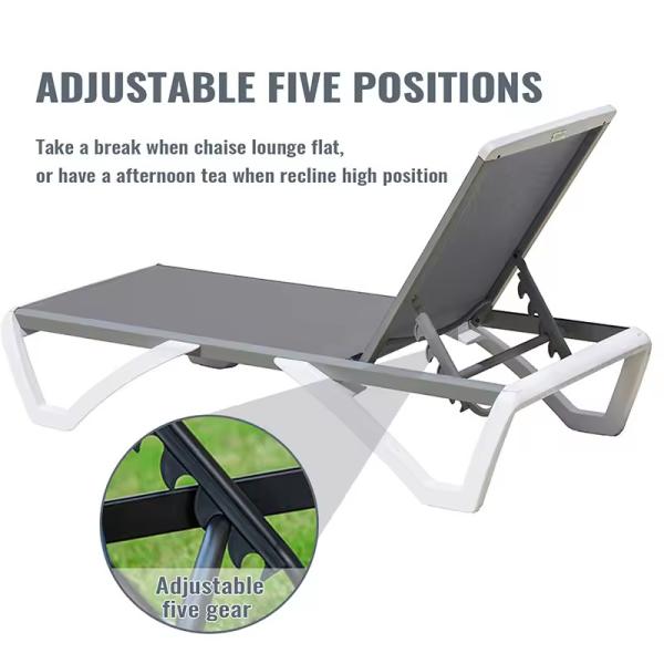 Outdoor Furniture Garden Hotel Sun Lounger with Folded Design and Armrest Support