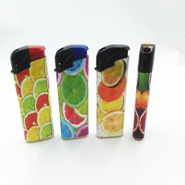 Solid Colors DY-068 Electric Gas Lighter With Labels