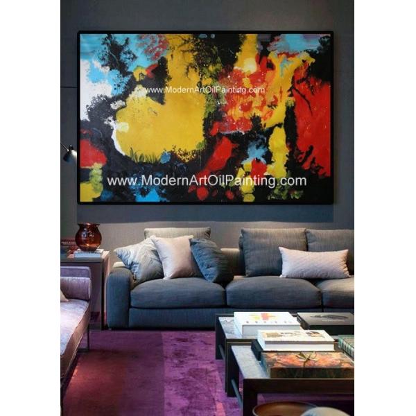 Abstract Acrylic Painting The Fire / Contemporary Canvas Wall Art Framed On Canvas