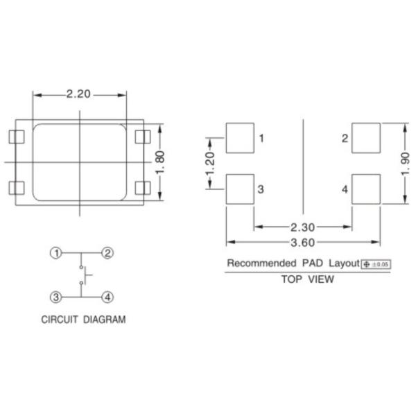 Держатель контактирующей поверхности переключателя кнопки DC 12V мгновенный тактильный механический