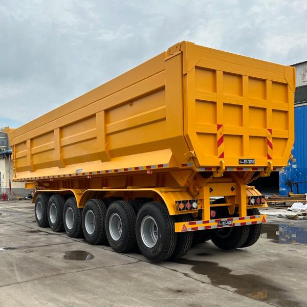 Customers Optional Semi-Trailer 50 Ton Dump Truck with Dark Blue Color and Hydraulic Rod