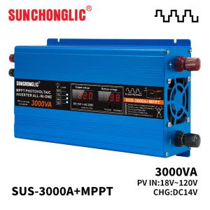 Onduleur d'énergie solaire 3000W avec convertisseur MPPT DC à AC 12V en sortie d'onde sinusoïdale modifiée 220V
