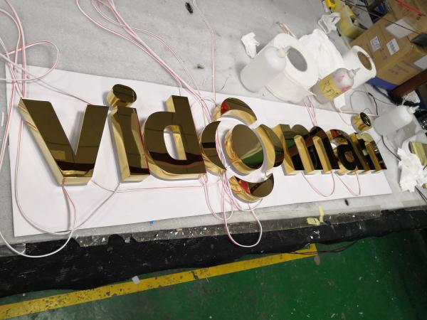 Polished Plated Decorative Metal Letters Signs 3-10mm Depth