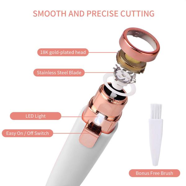 Portable Waterproof 2 In 1 Mini Lipstick Shaver For Ladies Eyebrow Facial Hair Trimming