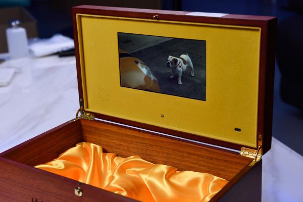 OEM video da caixa de madeira do presente do painel LCD de HD para o mercado relativo à promoção