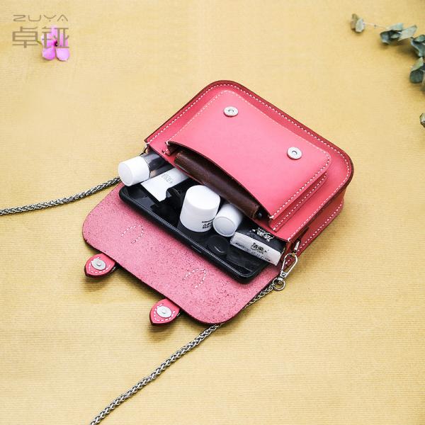 Pink Women PU Leather Belt Buckle Square Shoulder Bag Casual Flap Crossbody