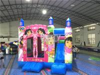 Anúncio publicitário cor-de-rosa da casa da princesa Grande Dora Inflável Salto com impressão de Digitas