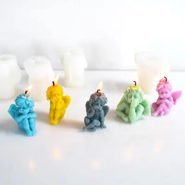 Silicone Candle Molds Mini Angel Shaped Soap Custom Logo Moulds 3D For Chocolate Candy Cake Decor