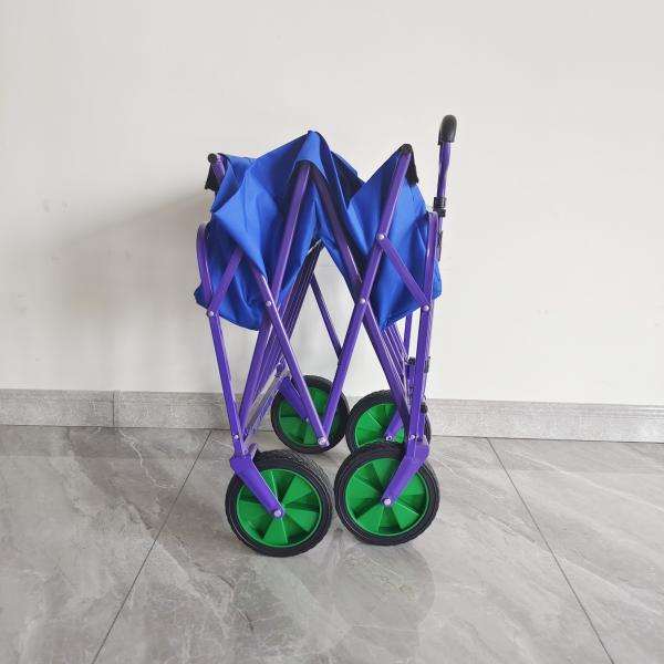 Double Layers Cloth Camping Cart 8 Inch PVC Wheel Portable Hand Trolley Folding Wagon