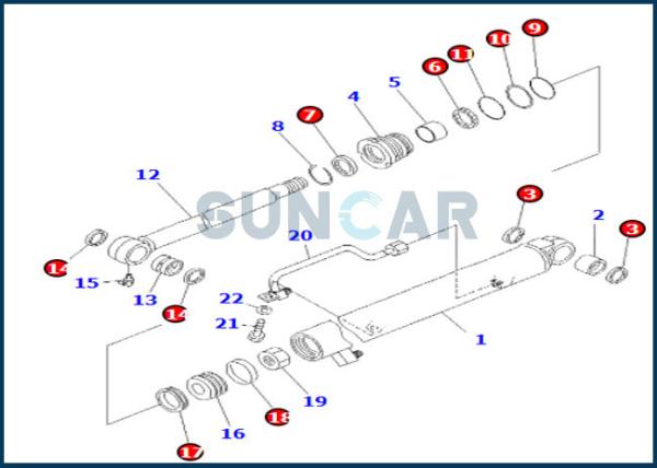 707-98-12280 7079812280 Bucket Cylinder Service Kit Fits KOMATSU Excavator PC20MR-1 PC07-2 PC20R-8