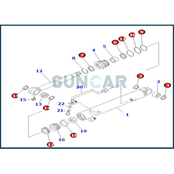 707-98-12280 7079812280 Bucket Cylinder Service Kit Fits KOMATSU Excavator PC20MR-1 PC07-2 PC20R-8