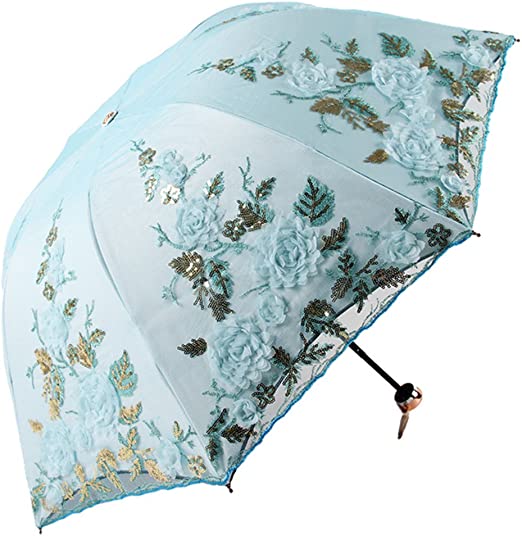 190T Pongee Fabric Umbrella Fully-automatic Battenburg Lace for Vintage 3D Performance