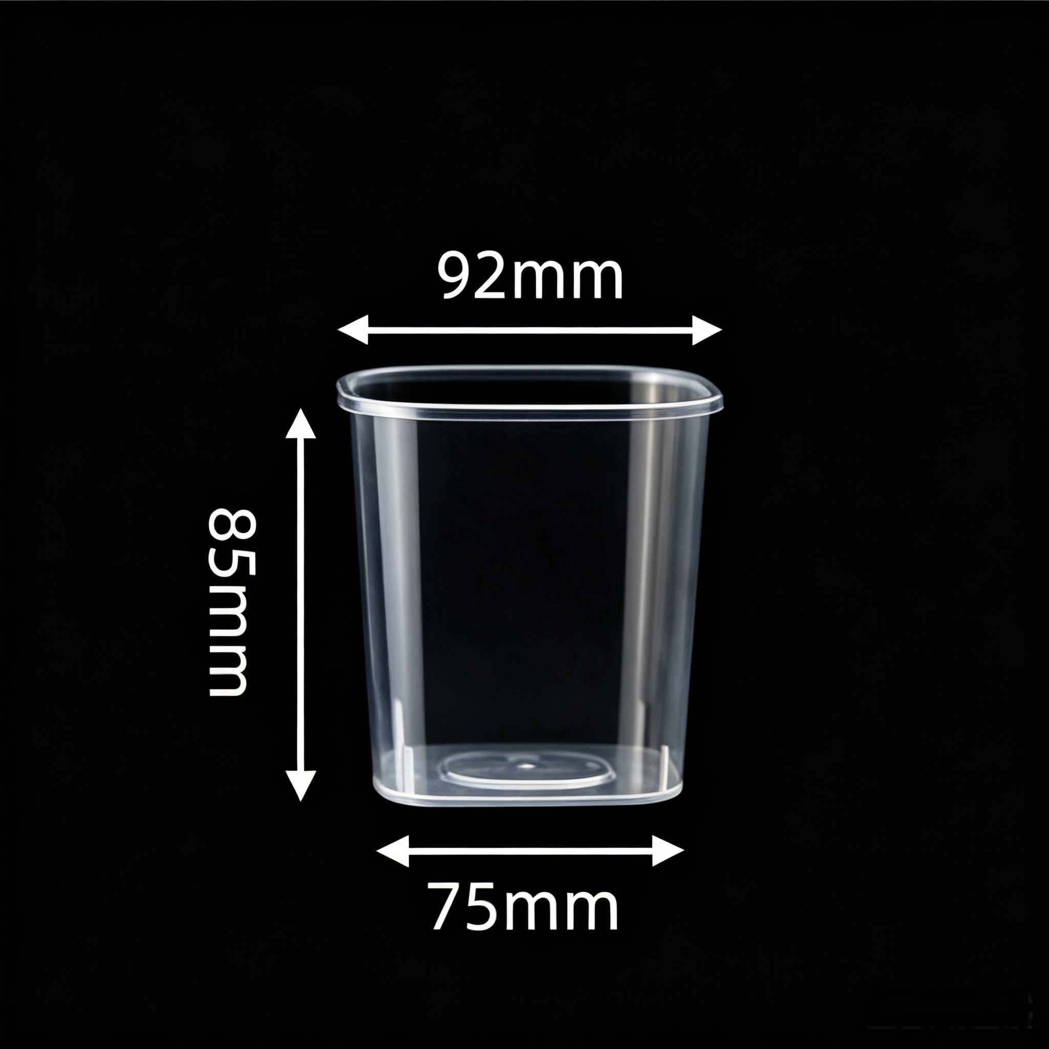 Lightweight 500ml PP Plastic Cups 92mm Wide Opening For Fruit Yogurt Dessert Drinks