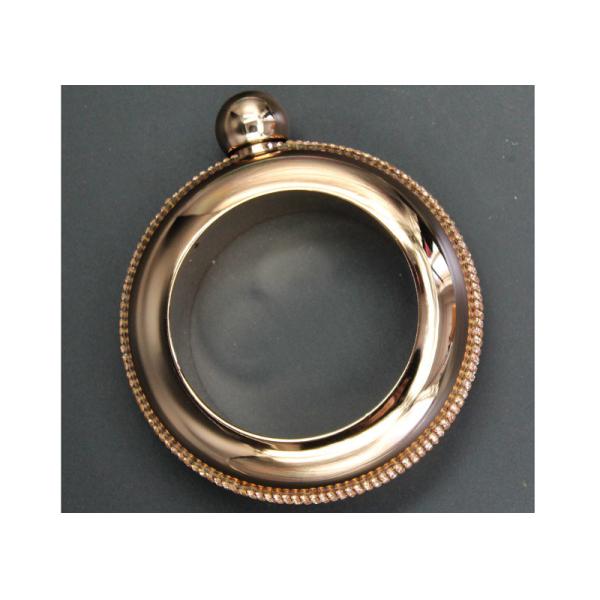 Stick Drilling Wine Pot Ladies Hip Flask Bracelet 3.5oz Round Electroplated