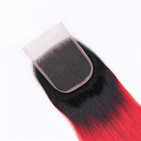 Straight 4x4 Lace Front Closure Virgin Remy 4x4 Brazilian Closure 9A / 10A Grade