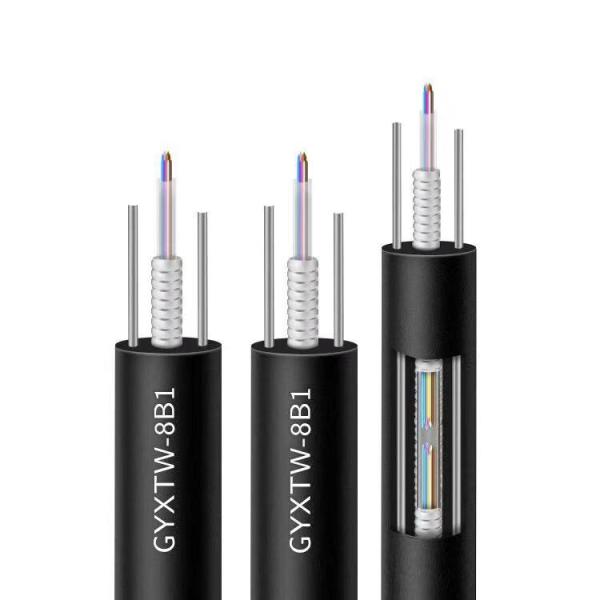 2-12 Core Outdoor Fiber Optic Cable GYXTW 4 Single Mode G652D Aerial Optical Fiber Cable