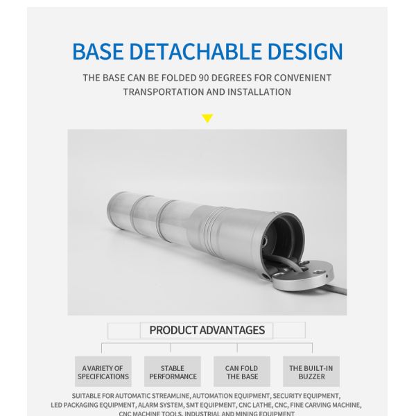 Feu de signalisation tour personnalisable Installation facile Voyants empilables à LED Indice de protection IP54