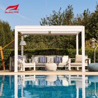 Caramanchão de alumínio Louvered motorizado Windproof com telhado ajustável 10