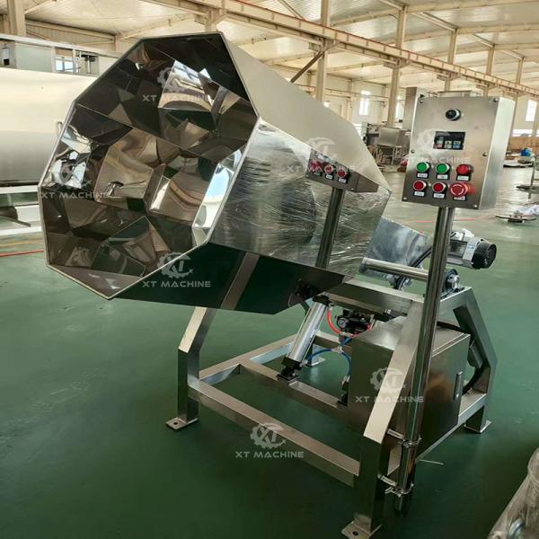 Automatic Mixing Octagonal Flavoring Machine with 200kg/h Capacity Food Seasoning Machine for Automatic Discharging