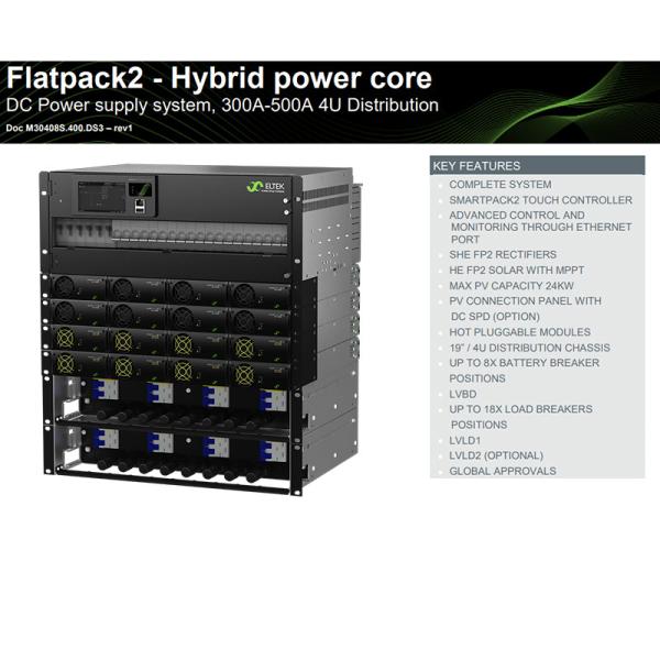 300A-500A 4U Distribution Eltek Flatpack2 Hybrid Power Core Eltek DC Power Supply System CTO30408S.4xxx CTO308xxS.4xxx