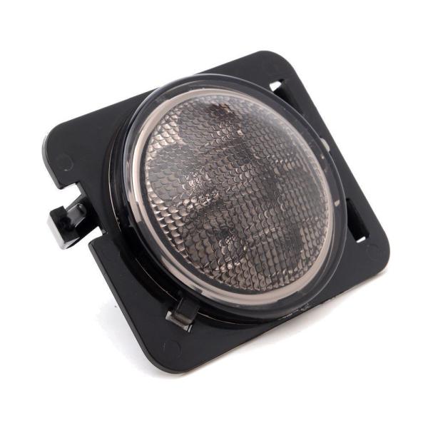 IP 68 Jeep Wrangler Headlights , 2x Smoked LED Front Fender Flare Turn Signal Side Marker Light