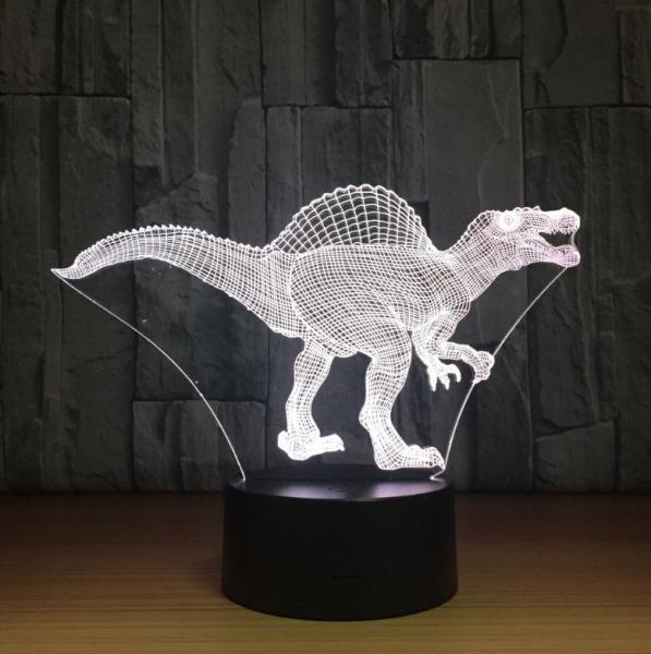 Spinosaurus 3D Night Light 7 Colors Change with Remote Timing Help Kids Fell Safe at Night or As A Gift Idea for Girls