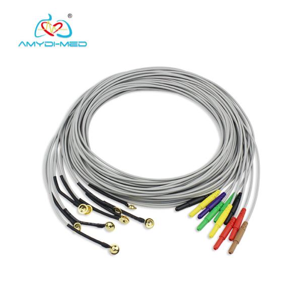 OEM EMG Cable With Sliver Plating Cup Electrodes Shielding ISO13485 Certificate