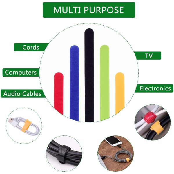 200mm Length Reusable Velcro Cable Ties Strong Stensile Velcro Wire Ties