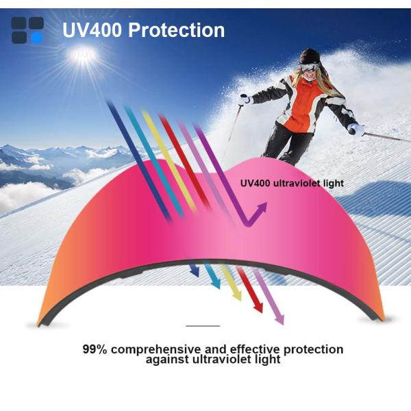 Customized Color Ski Goggles with Adjustable Elastic Strap and Double Anti-Fog Lens