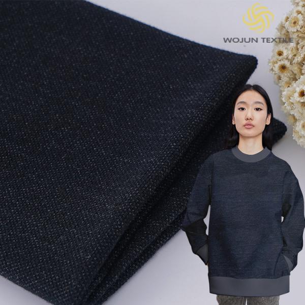 Soft Cotton French Terry Fabric Woven 330gsm Pure Color Combed Texture