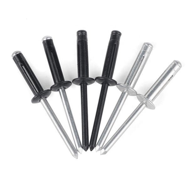Customized Black Pop Rivet Flat Domed Head Aluminium And Stainless Steel Material