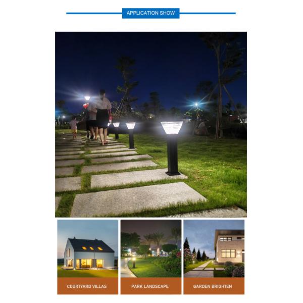 Minimalist 7W LED Solar Garden Light Landscape Decoration Bollard LED Lawn Lighting