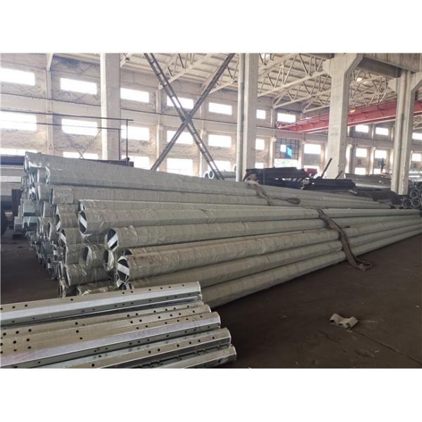 9M 10M Height Electric Steel Power Transmission Poles 10 KV - 220 KV Q345