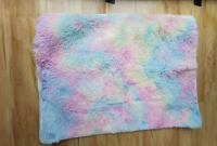 Parte posterior del ante de las alfombras del poliéster del OEM del diseño del arco iris disponible