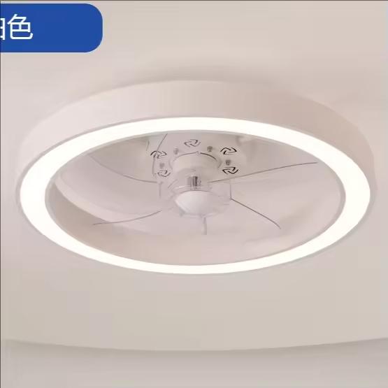 Lumière de ventilateur de 20 pouces de luxe Modèle noir et blanc simple Dimmable 5 lames Ventilateur de plafond