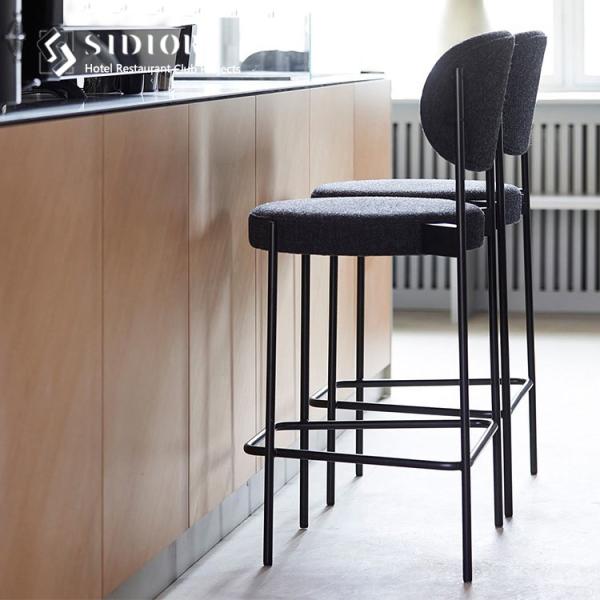 Restaurant Bar Chair, Hotel Bar Stool, Club High Chair, Stool Chair, High Density Foam, PU Leather Upholstery