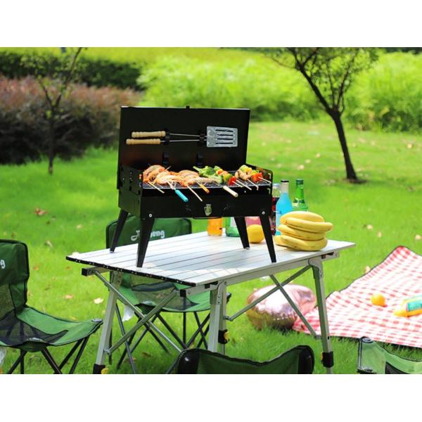 Modern Style Black Camping Patio Foldable Barbecue Charcoal Portable Outdoor Grill BBQ