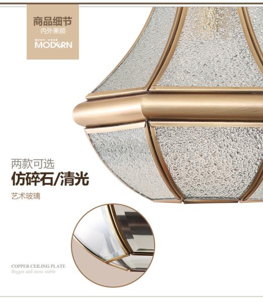 Europe Lustre Copper Led Pendant Chandeliers Lamp Glass Corridor Led Chandelier(WH-CI-140)