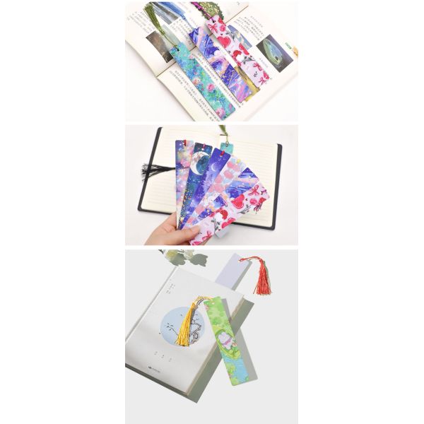 Custom Print Pu Leather Bookmark For Books Tassel Blank Sublimation Bookmarks