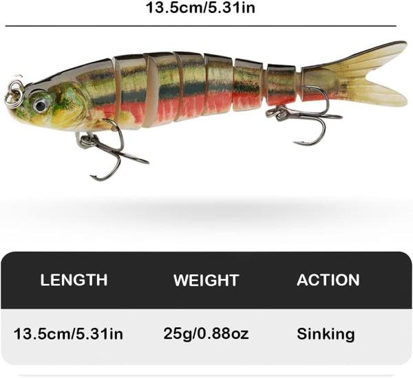 8 Segmented Fishing Lure Kit  Multi Jointed Hard Bait Sinking Swimbait