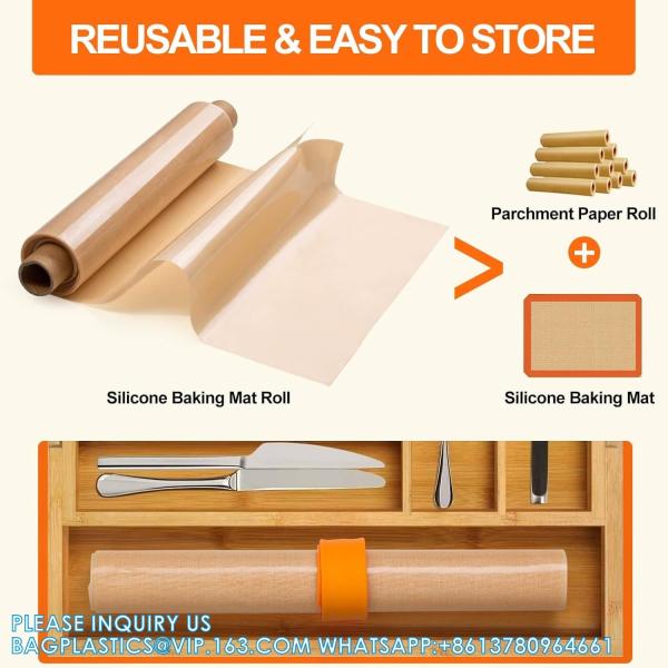 Silicone Baking Mat Roll -16IN X 10FT Non Stick Heat Resistant Food Grade Baking Mats, Reusable Freeze Dryer Mat