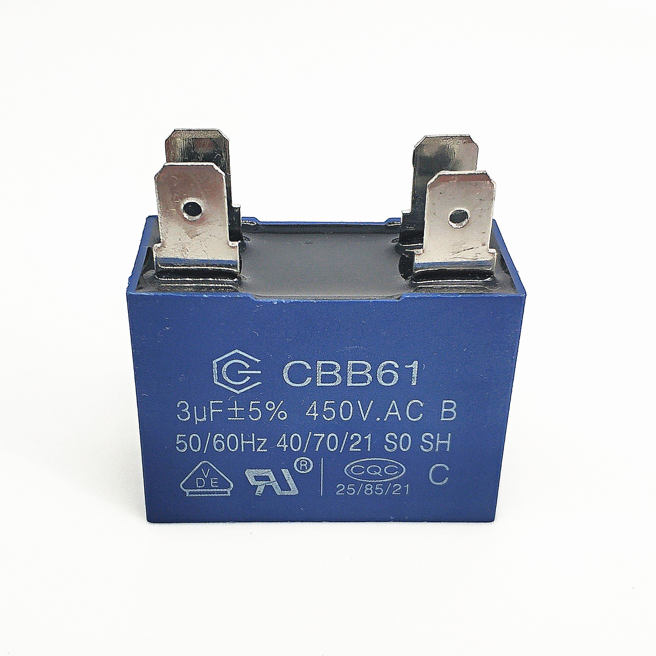 450V 3.0UF Вентилятор Моторный конденсатор CBB61 Четыре терминала быстрого подключения защищены 10000AFC