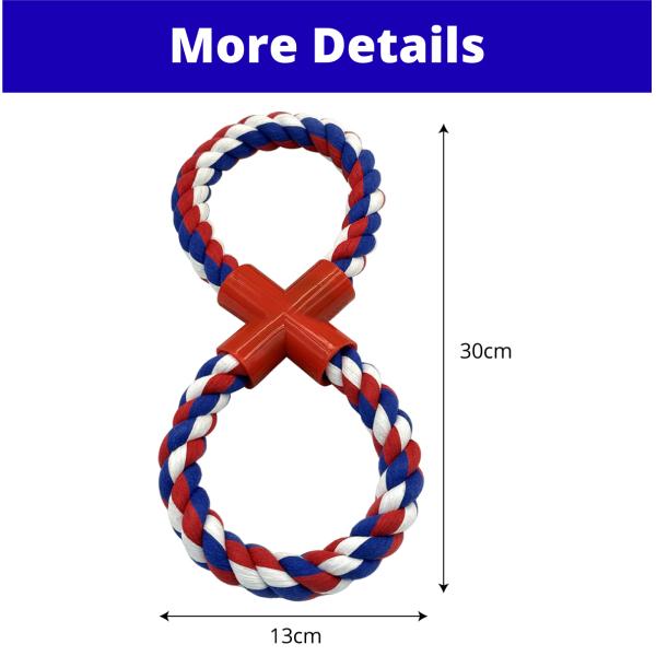 Durable 8 Shaped Dog Rope Toy For Aggressive Chewers Teeth Cleaning Fun