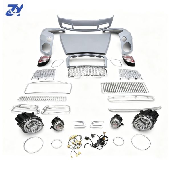 2010-2016 for Bentley Mulsanne Upgrade 2017-2020 Body Kit Headlight Taillight Middle Grille Front Bumper Hood New Clip