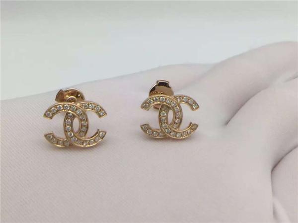  Logo Earrings in 18K Yellow Gold with Dropping Pearl Fashion Lady Jewelry Global Shipping