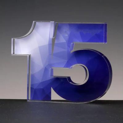 Multipurpose Clear Acrylic Plaques And Awards Number Award Block Custom Shape