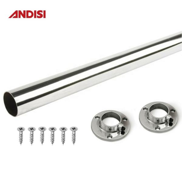 Wadrobe Tube Wardrobe Hanger Rod Light Clothes Hanging Rail Finish Matt Black Closet Rod